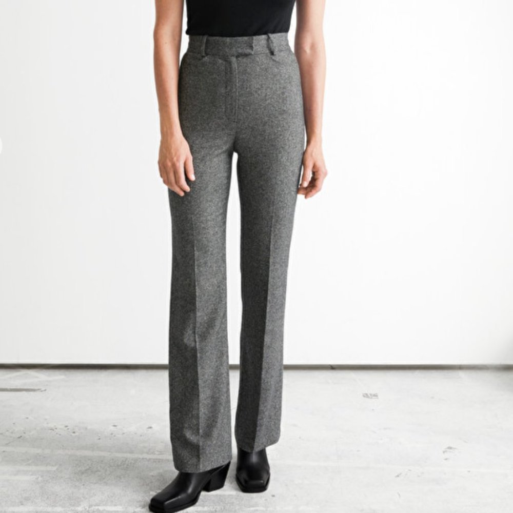 High Waist Wool Trousers